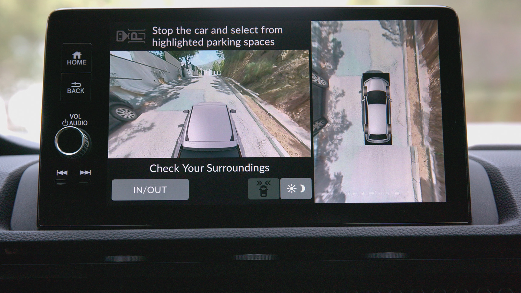 Schermo del sistema di parcheggio assistito di CRV Honda